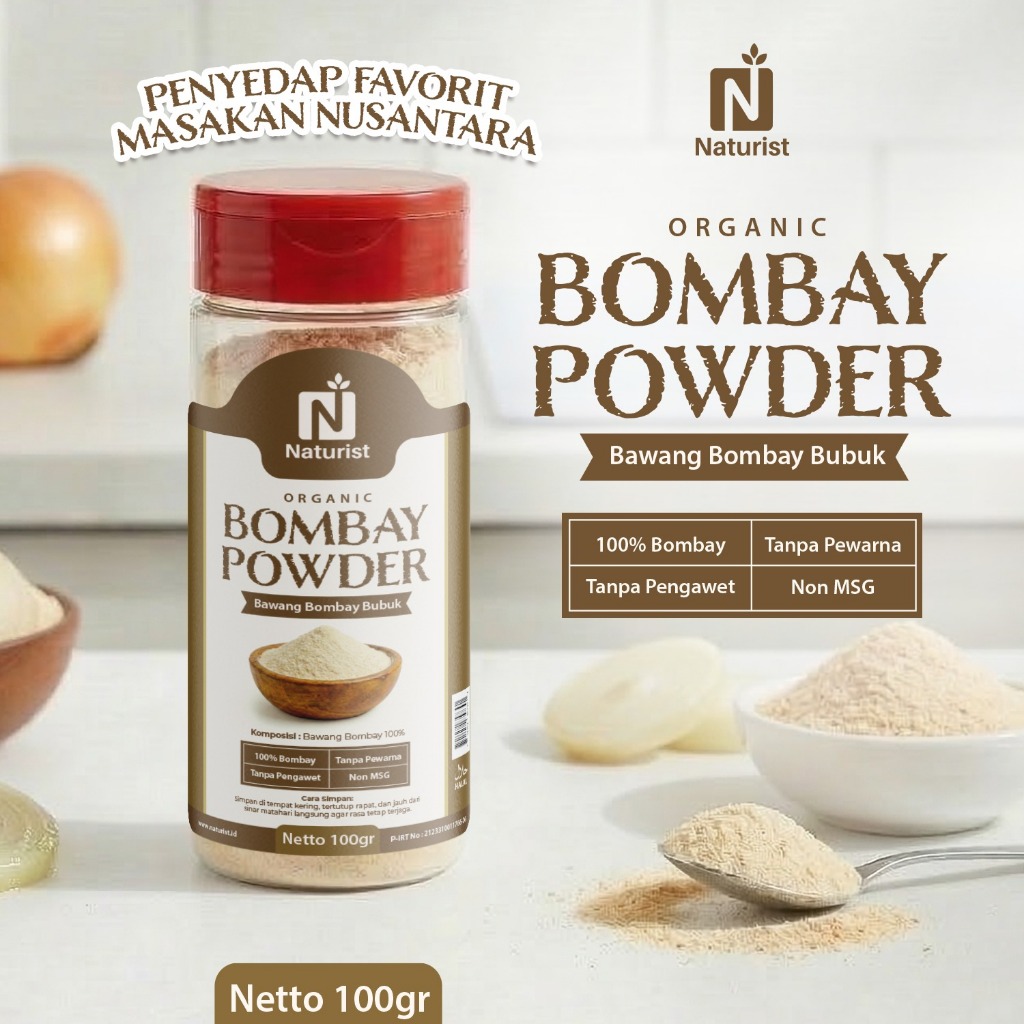 NATURIST Bawang Bombay Bubuk 100gr Premium Onion Powder Halus Bumbu Dapur Serbaguna Natural Non MSG