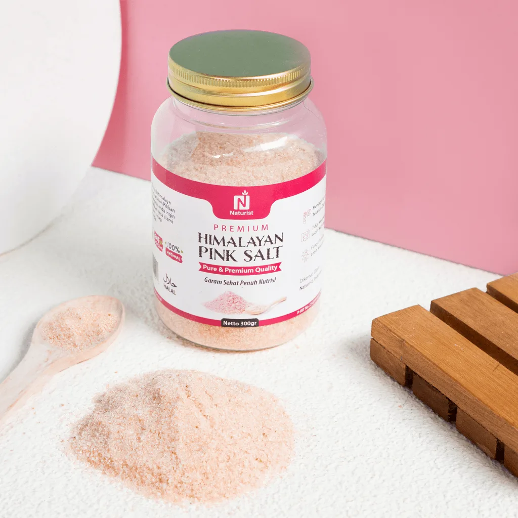 NATURIST Garam Himalaya Murni 300gr | Himalayan Pink Salt Asli | Garam Sehat Alami