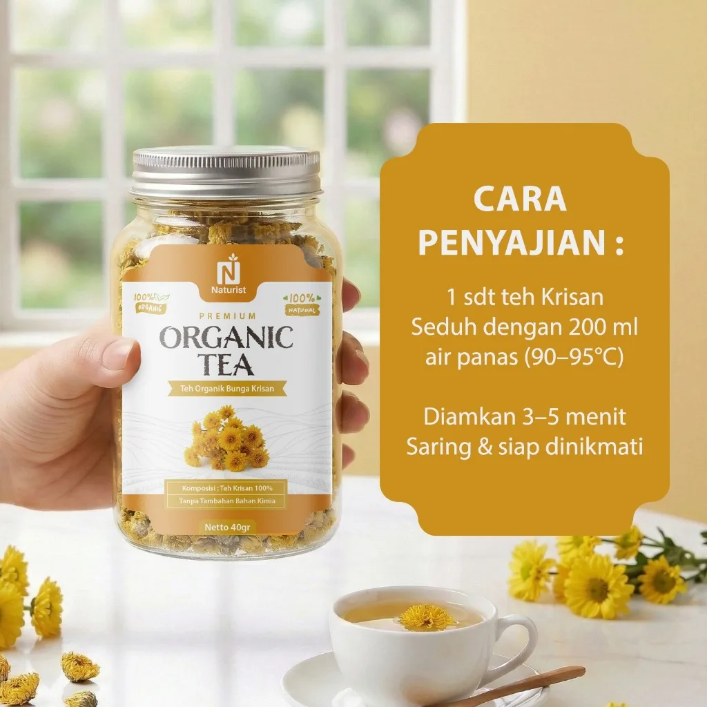 NATURIST Naturist Teh Bunga Krisan Organik 40gr Chrysanthemum Tea Premium Herbal 100%