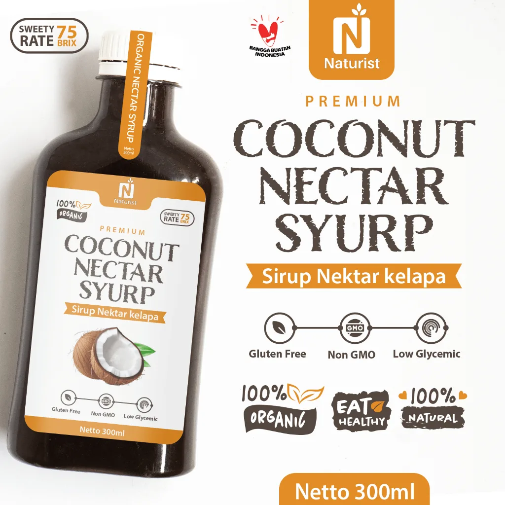 NATURIST Gula Kelapa Cair 300ml Coconut Syrup Murni Pemanis Alami Pengganti Gula Pasir Tanpa Kimia