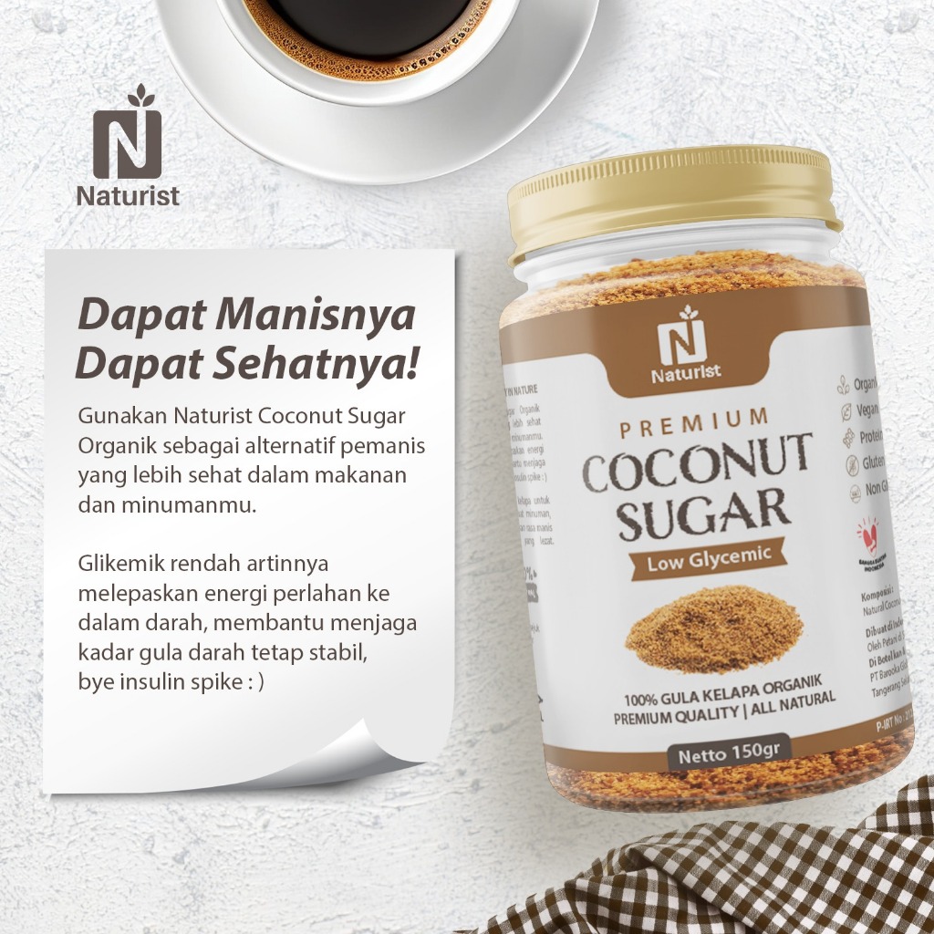 NATURIST Coconut Sugar Bubuk 150gr Gula Kelapa Alami Pemanis Alami Sehat
