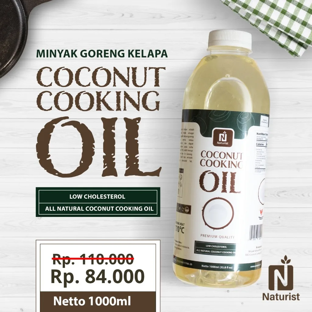 NATURIST Minyak Kelapa Goreng 1 Liter Coconut Cooking Oil Minyak Sehat Alami untuk Memasak