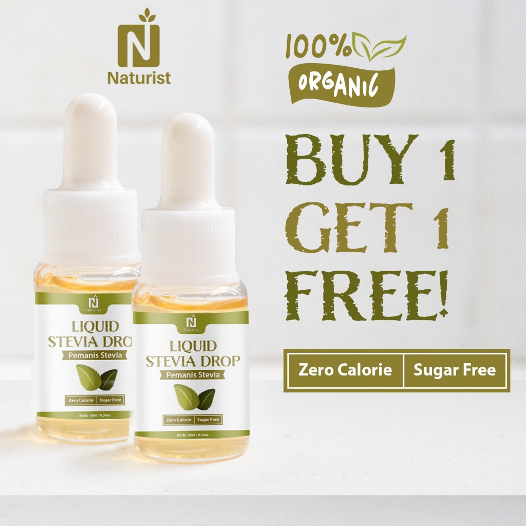 NATURIST Paket Stevia Tetes 10ml  Isi 2 Pcs Pemanis Alami Pengganti Gula Non Kalori