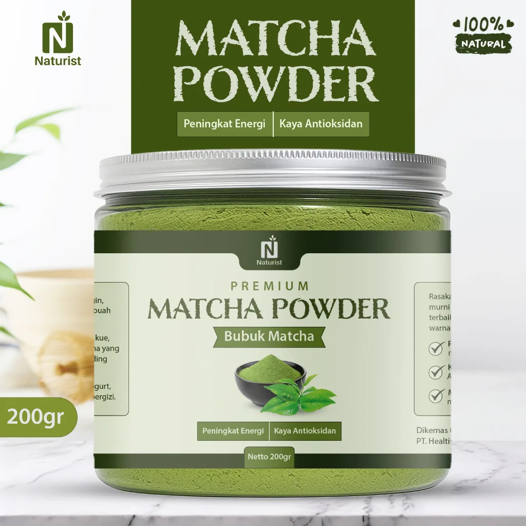 NATURIST Matcha Powder Premium Bubuk Matcha Organik Original Premium Grade