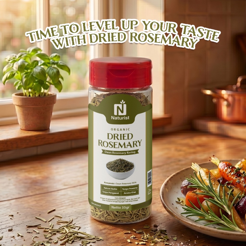 NATURIST Dried Rosemary 35gr Daun Rosemary Kering Bumbu Masak Steak Ayam Premium Non MSG