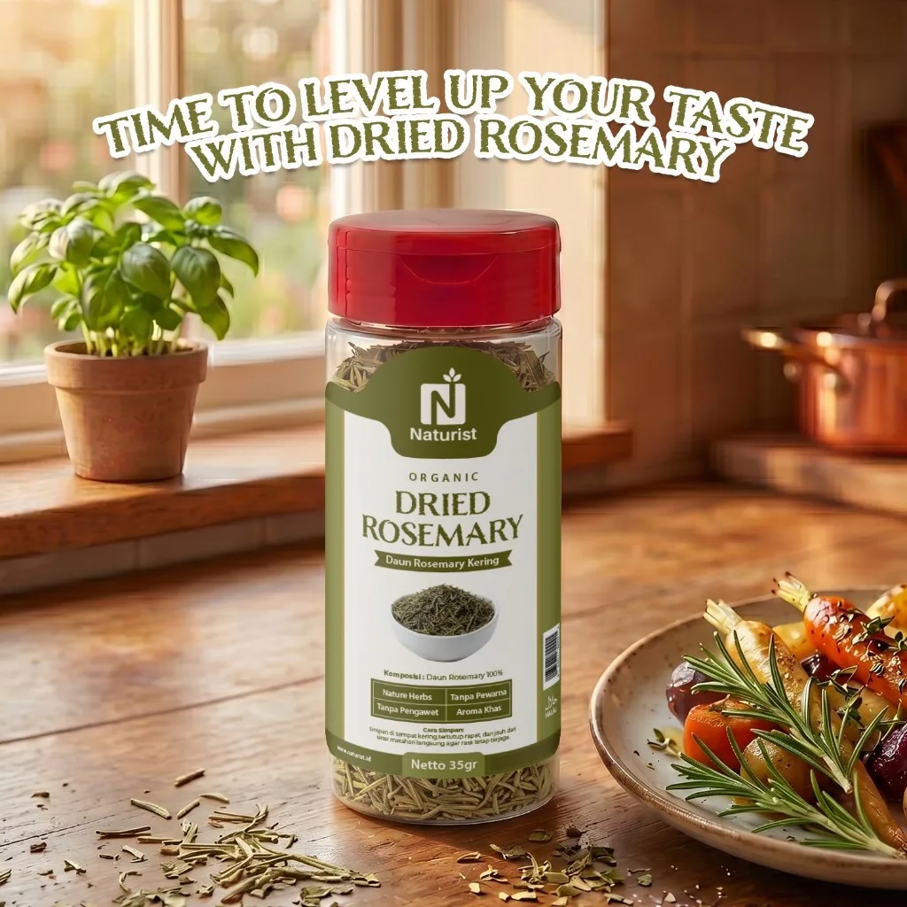 NATURIST Dried Rosemary 35gr Daun Rosemary Kering Bumbu Masak Steak Ayam Premium Non MSG