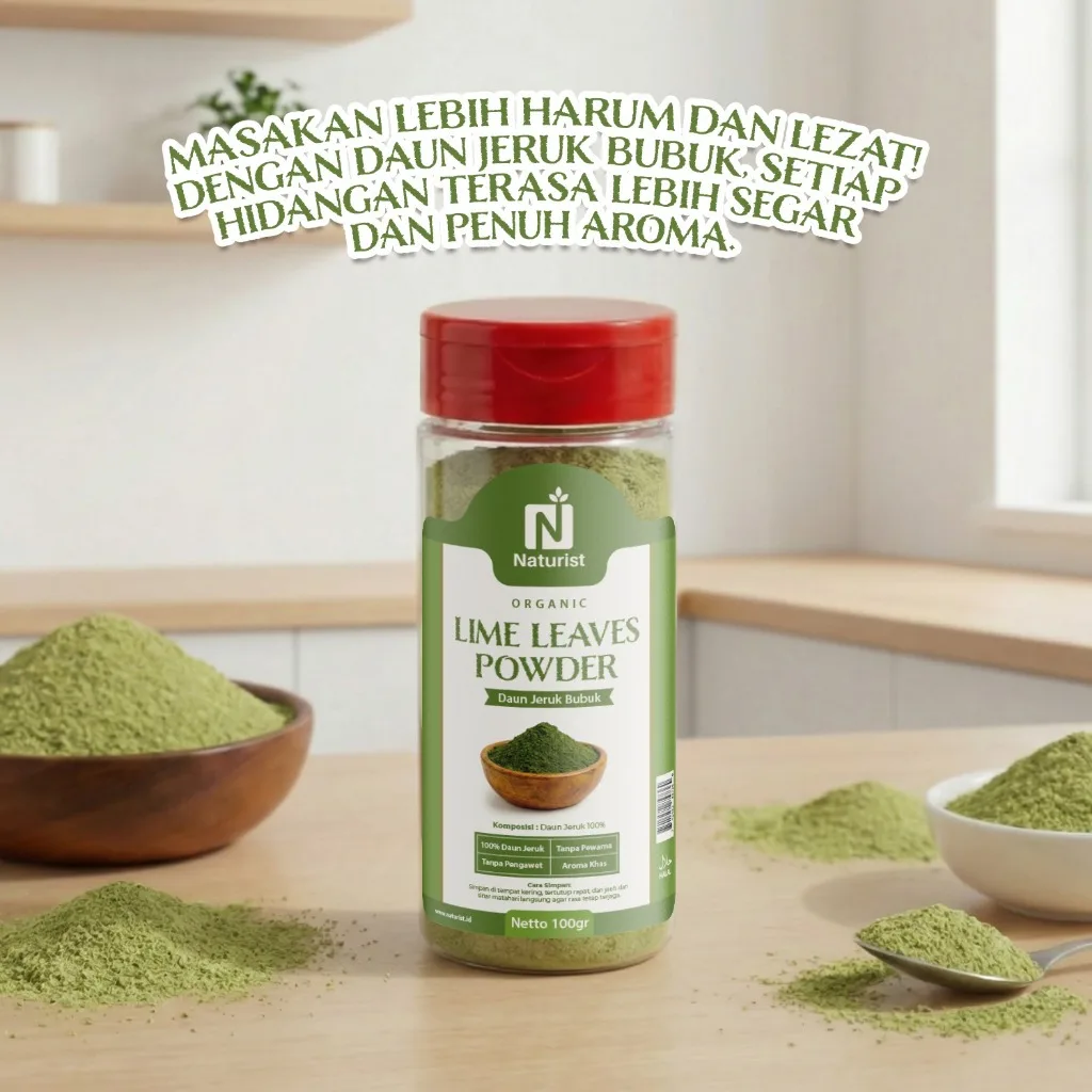 NATURIST Daun Jeruk Bubuk 100gr Lime Leaves Powder Bumbu Masak Alami Tanpa Pengawet Aroma Segar