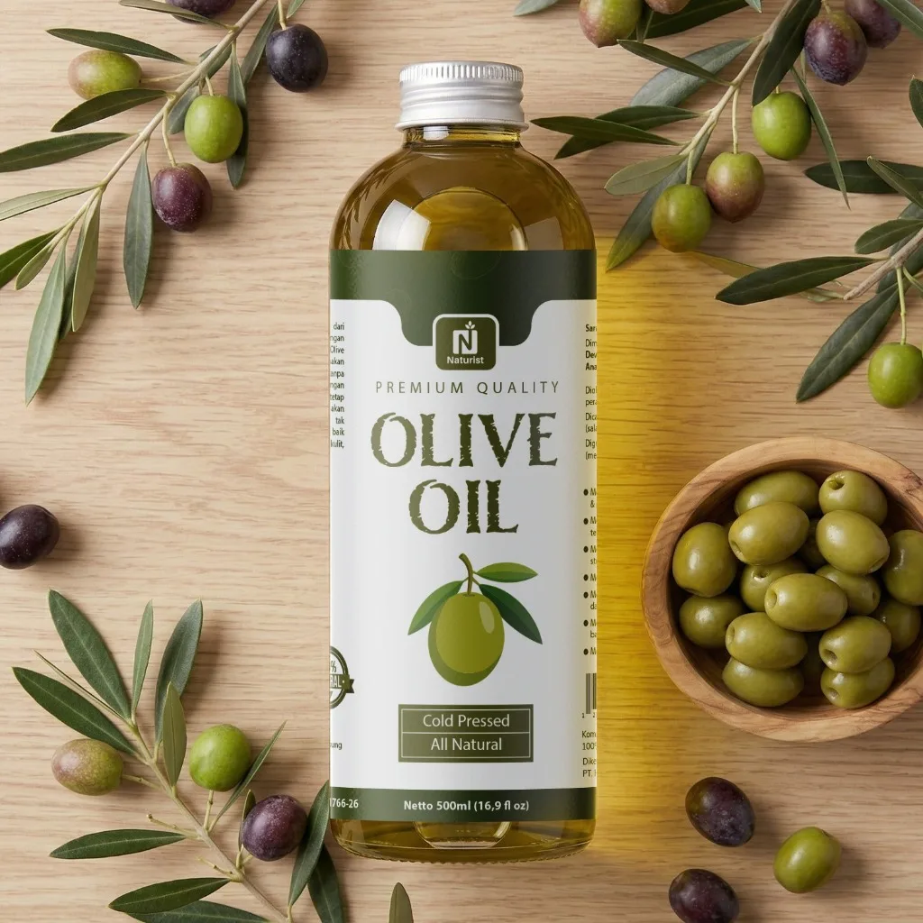 NATURIST Minyak Zaitun Asli Extra Virgin Olive Oil Evoo Mpasi & Masakan Sehat Cold Pressed