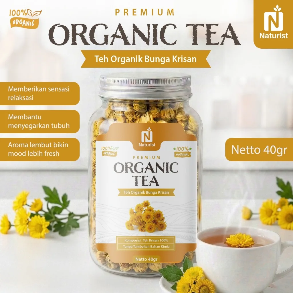 NATURIST Naturist Teh Bunga Krisan Organik 40gr Chrysanthemum Tea Premium Herbal 100%