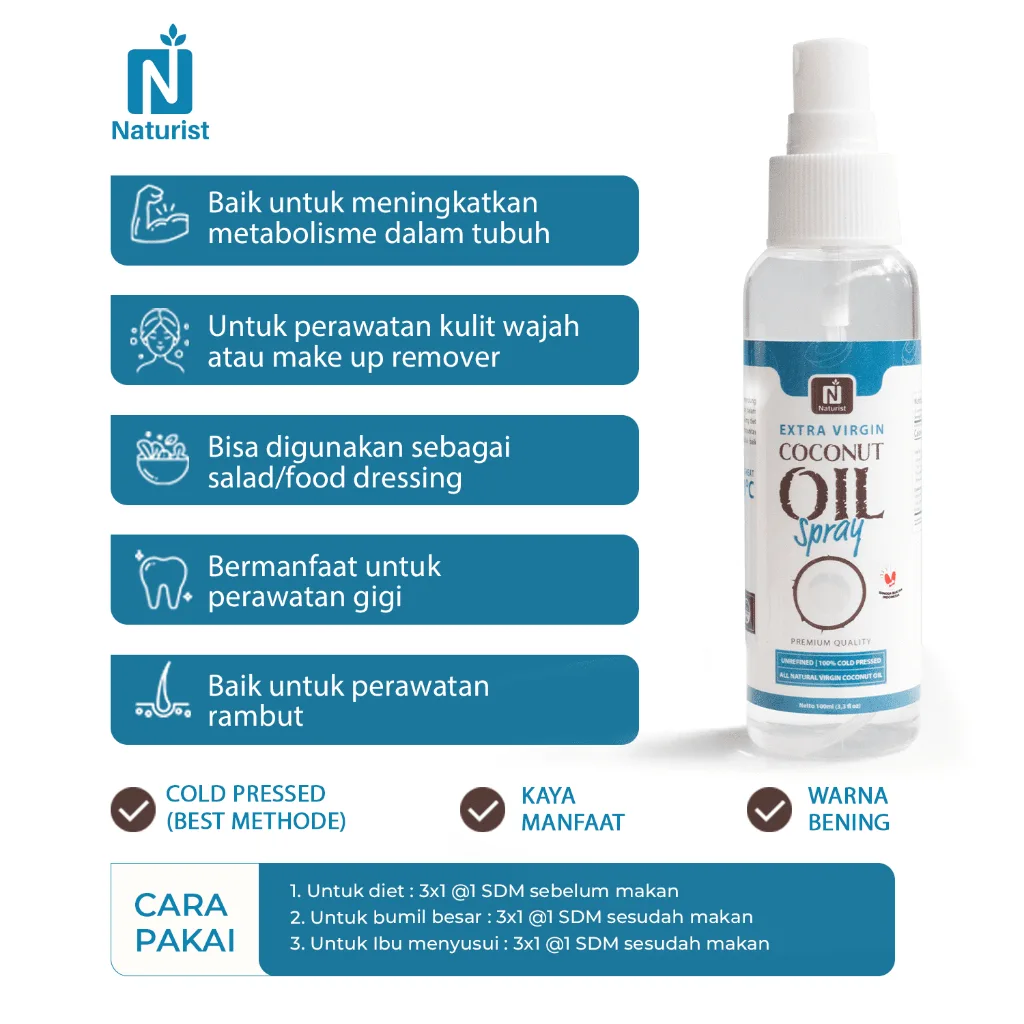 NATURIST Minyak Kelapa Murni VCO Spray 100ml Extra Virgin Coconut Oil
