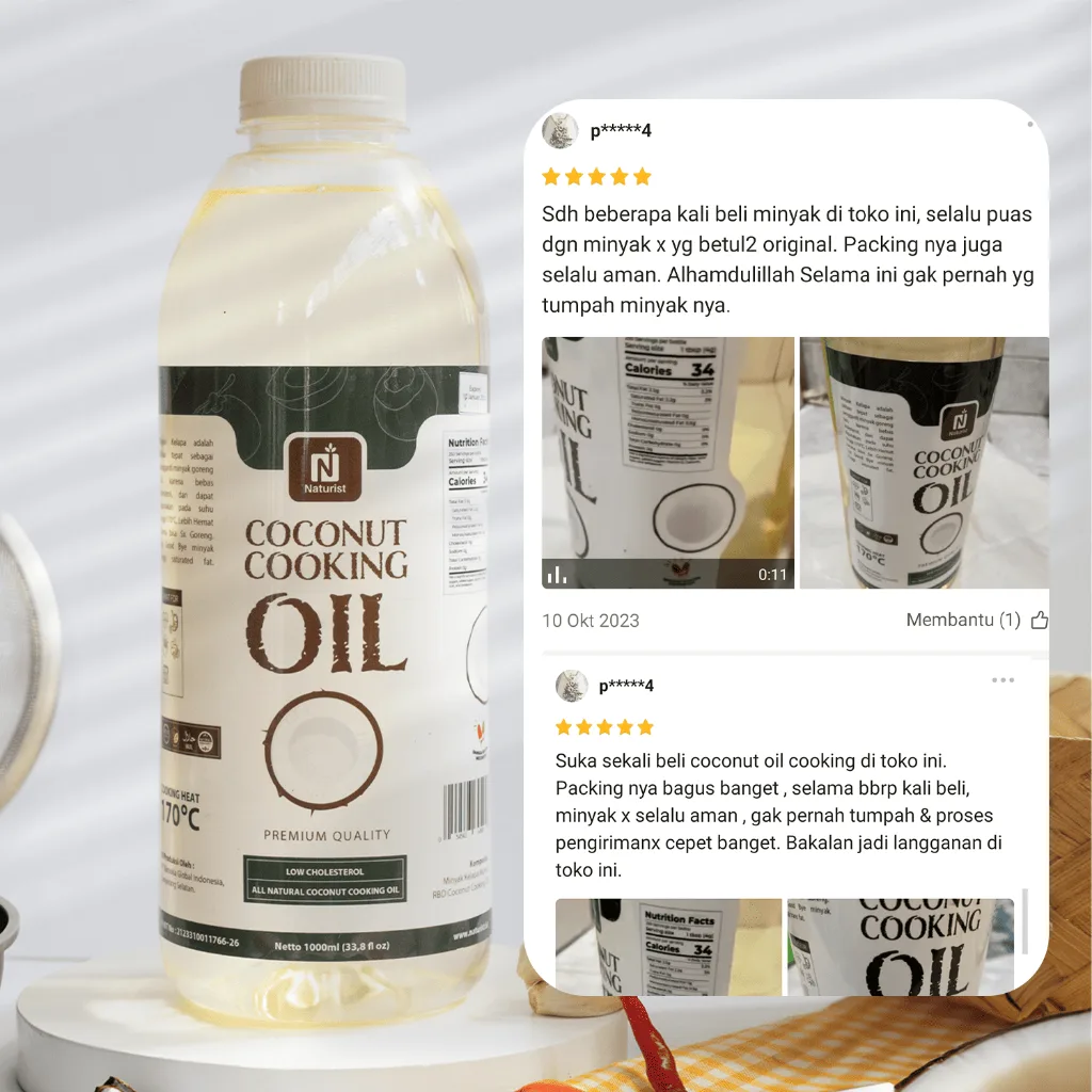 NATURIST Coconut Cooking Oil 5L Minyak Goreng Kelapa Alami untuk Memasak