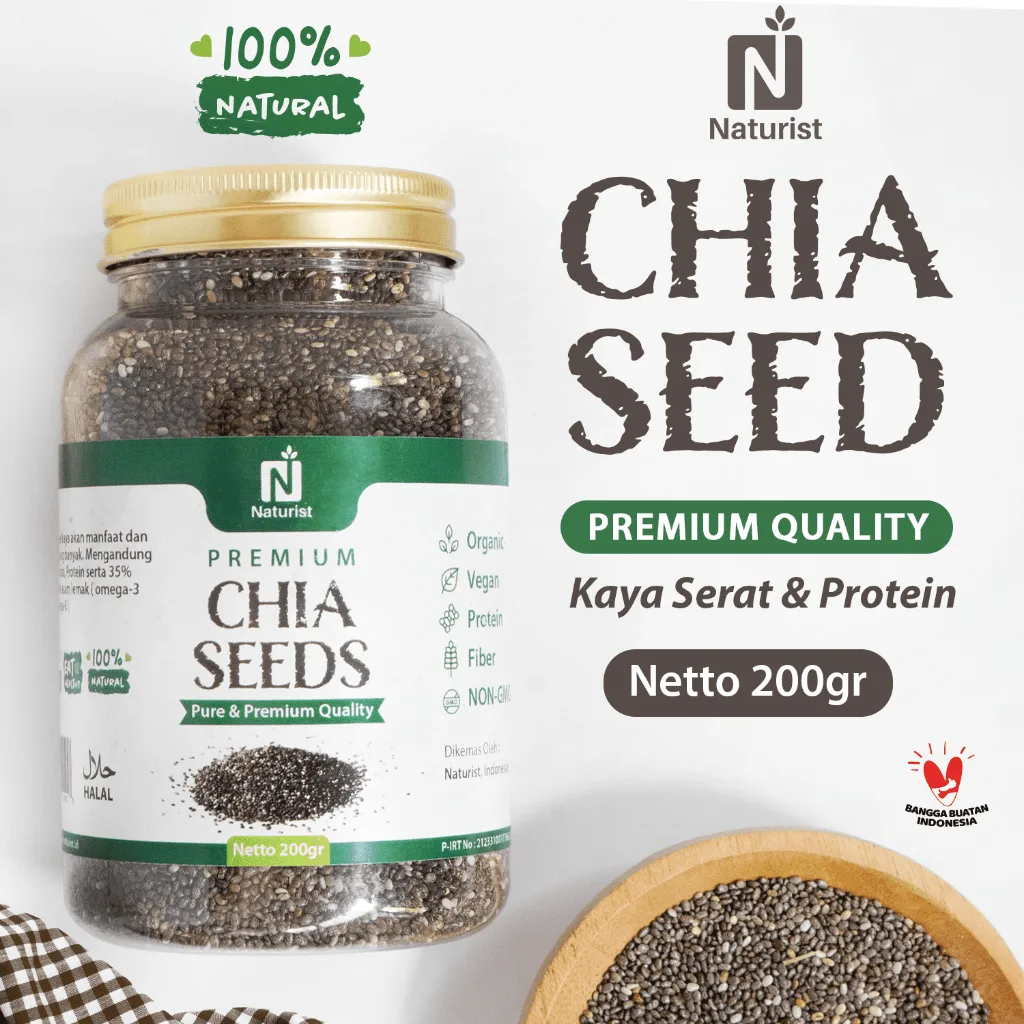 NATURIST Chia Seed 200gr Biji Chia Premium Superfood Tinggi Serat & Omega 3