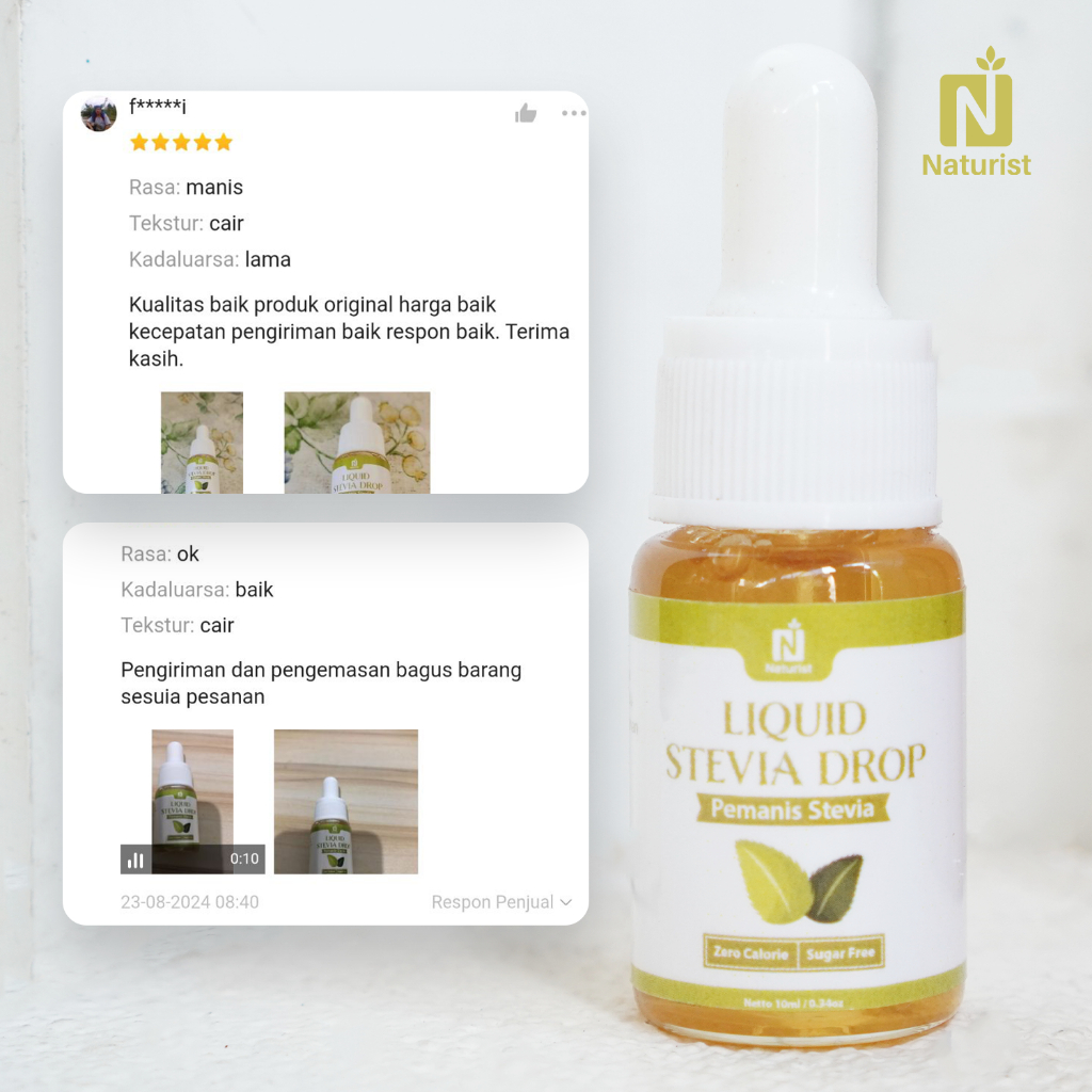 NATURIST Stevia Cair Tetes 10ml Gula Stevia Pemanis Alami Tanpa Kalori Pengganti Gula Tanpa Gula