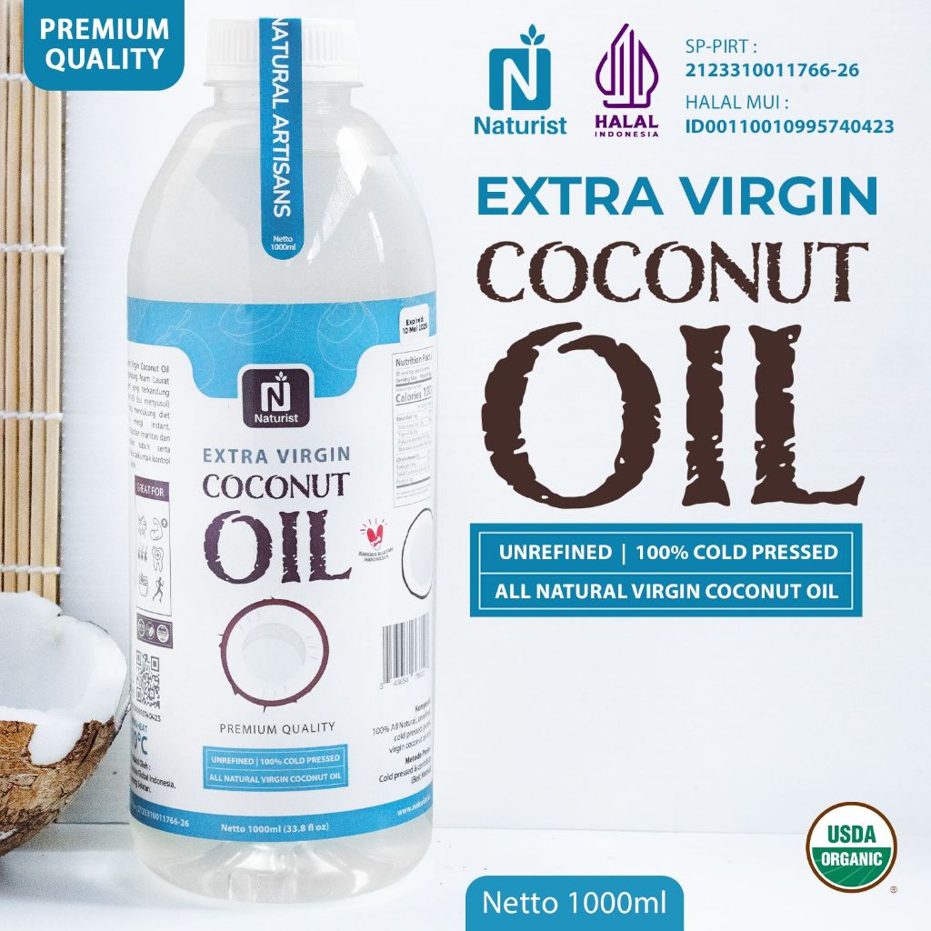 NATURIST VCO 1000ml Minyak Kelapa Murni Extra Virgin Coconut Oil 1 Liter
