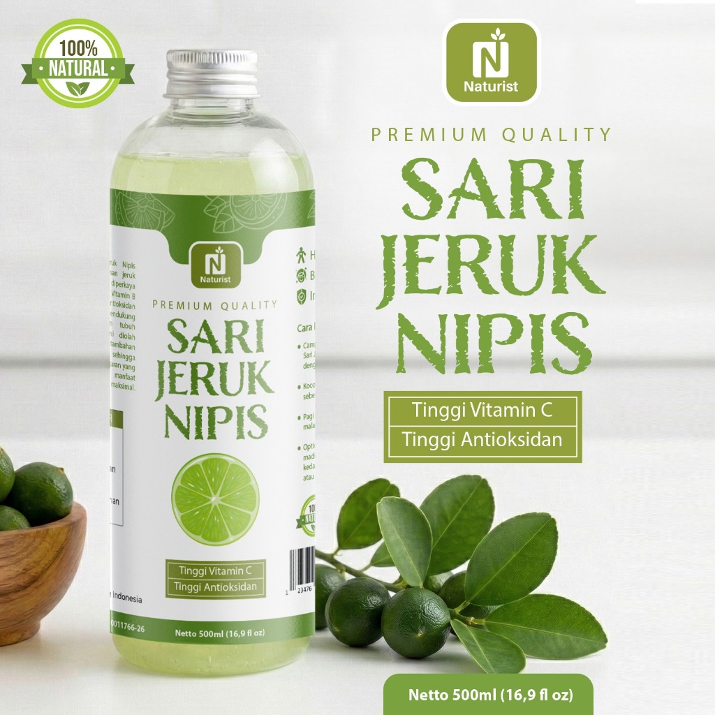 NATURIST Sari Jeruk Nipis Murni Air Jeruk Nipis Buah Segar Organik Tinggi Antioksidan