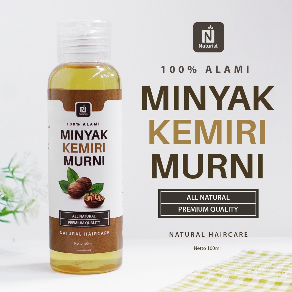 NATURIST Minyak Kemiri Murni 100ml Minyak Rambut Kemiri Penumbuh Rambut Alami Anti Rontok
