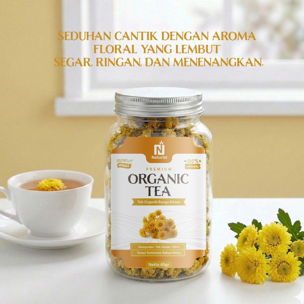 NATURIST Naturist Teh Bunga Krisan Organik 40gr Chrysanthemum Tea Premium Herbal 100%