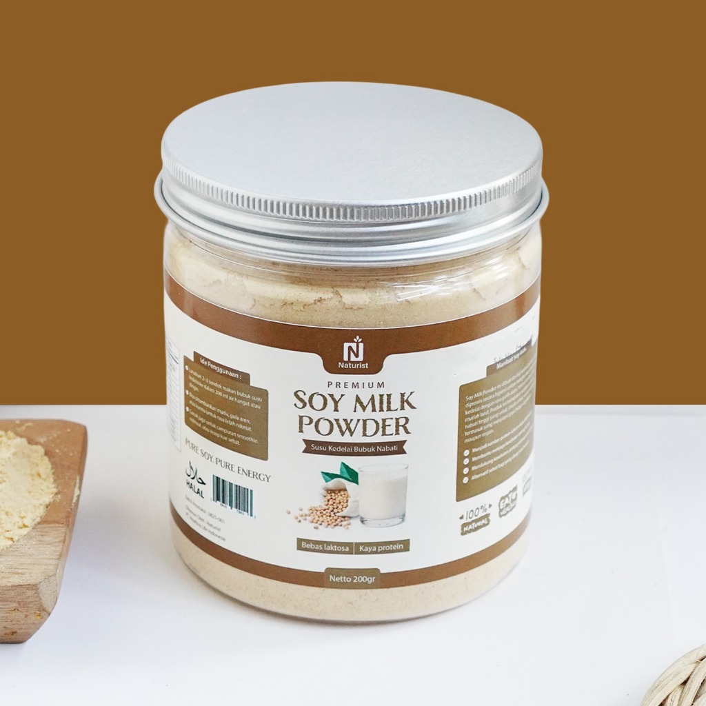 NATURIST Pure Soy Milk Powder Kedele Bubuk Susu Kedelai Bubuk Murni Tanpa Gula 200gr