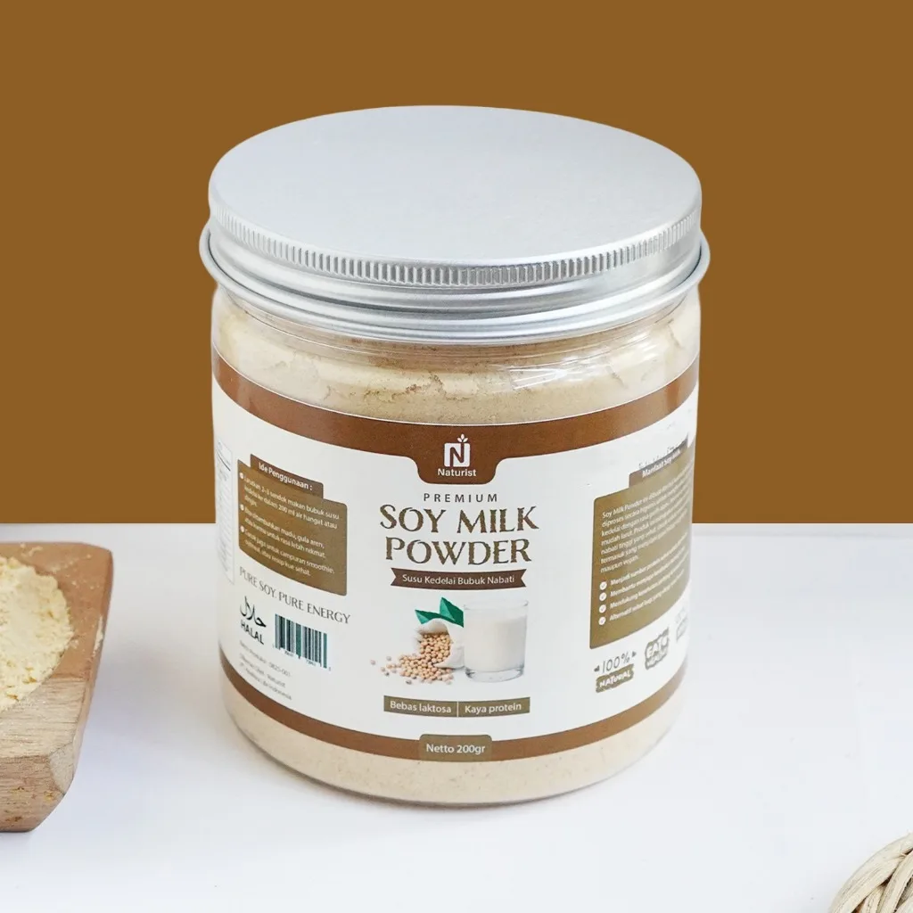 NATURIST Pure Soy Milk Powder Kedele Bubuk Susu Kedelai Bubuk Murni Tanpa Gula 200gr