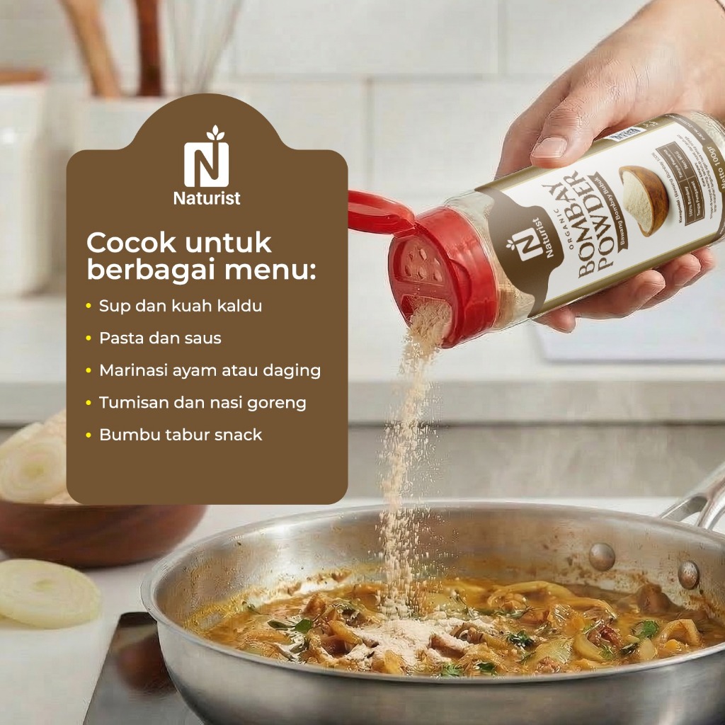 NATURIST Bawang Bombay Bubuk 100gr Premium Onion Powder Halus Bumbu Dapur Serbaguna Natural Non MSG