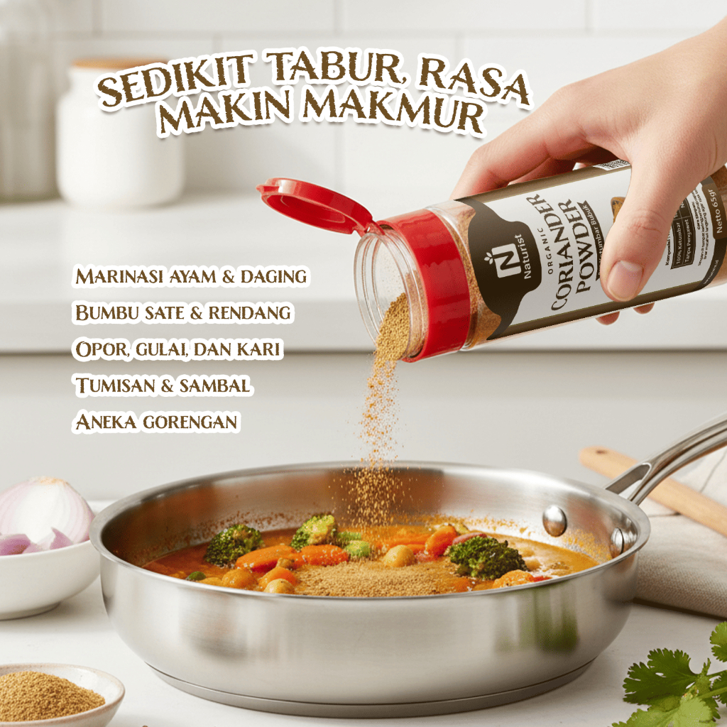 NATURIST Ketumbar Bubuk 65gr Coriander Powder 100% Murni Tanpa MSG Bumbu Masak Premium