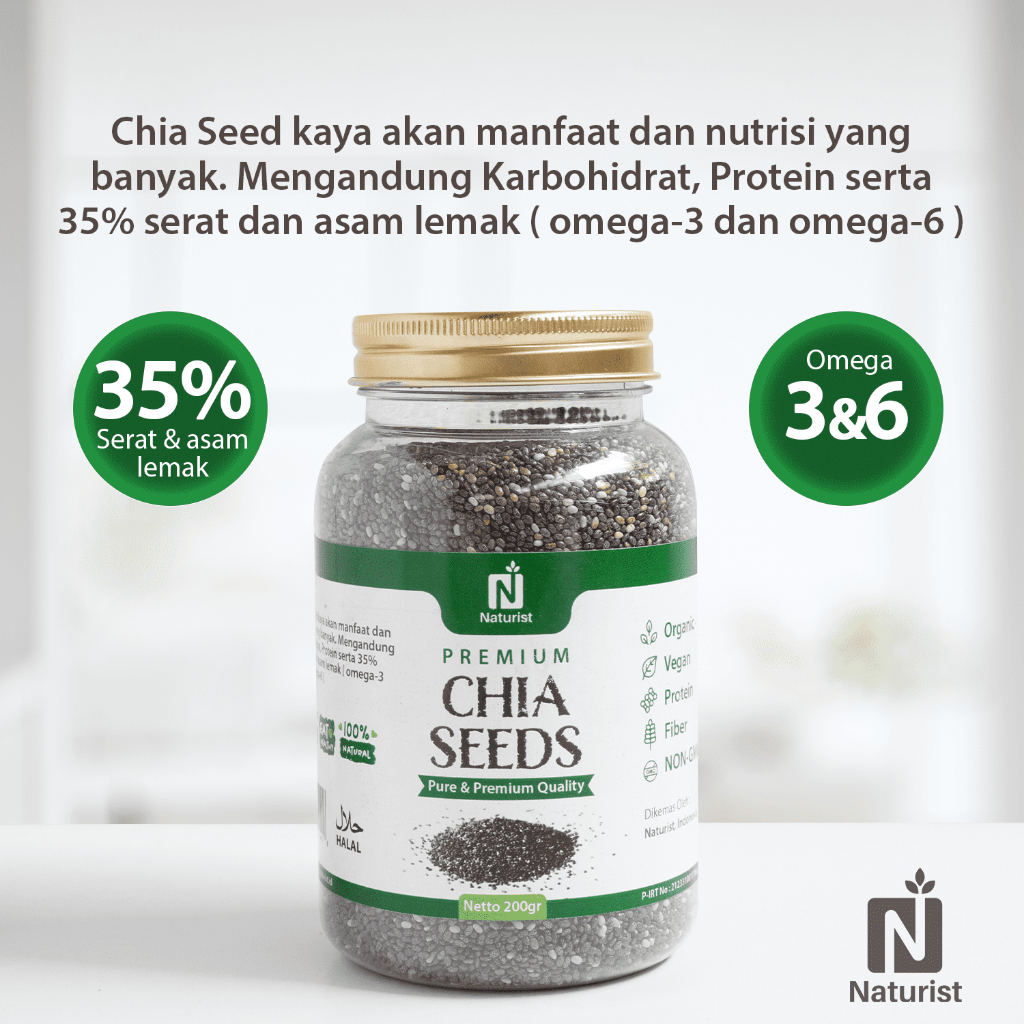 NATURIST Chia Seed 200gr Biji Chia Premium Superfood Tinggi Serat & Omega 3