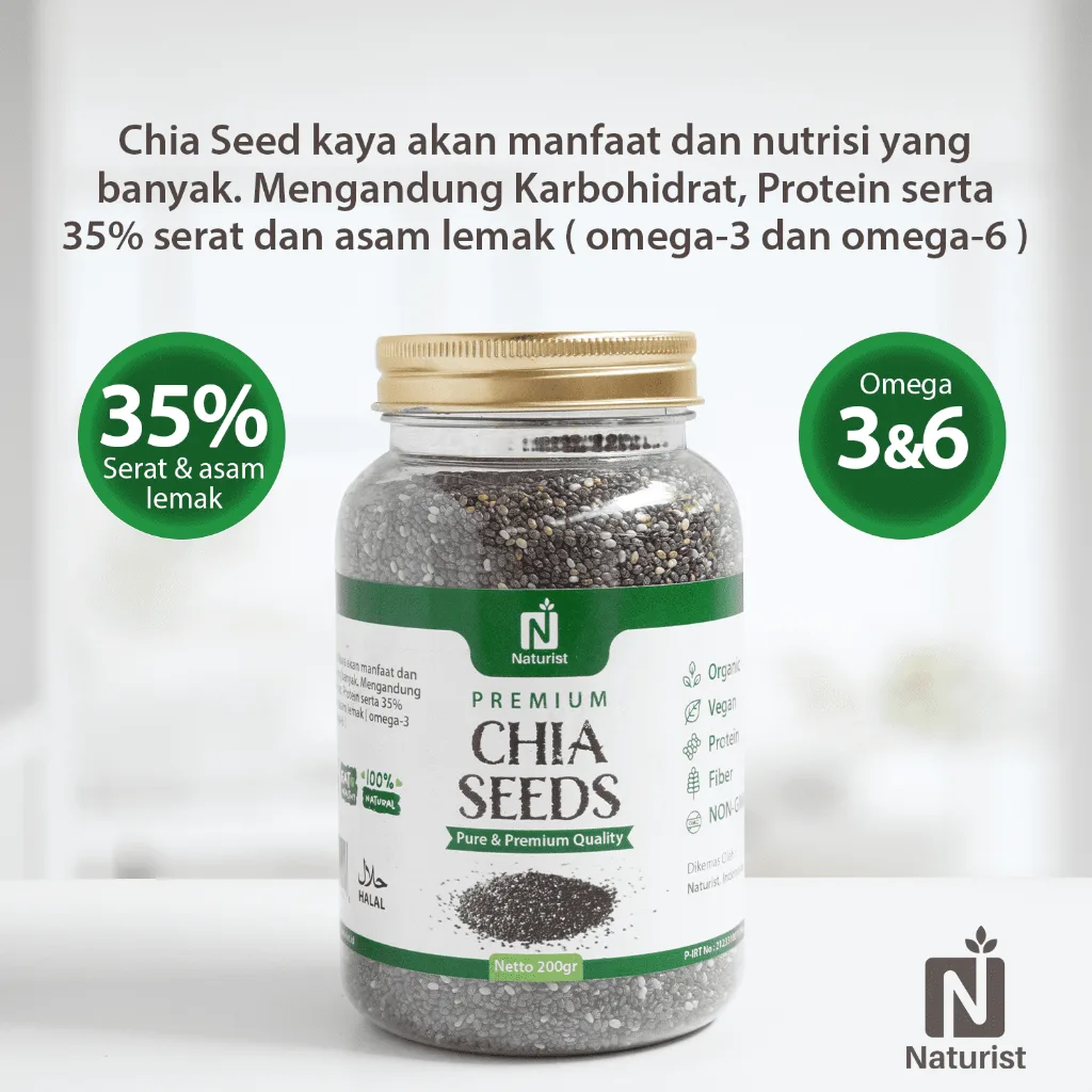 NATURIST Chia Seed 200gr Biji Chia Premium Superfood Tinggi Serat & Omega 3