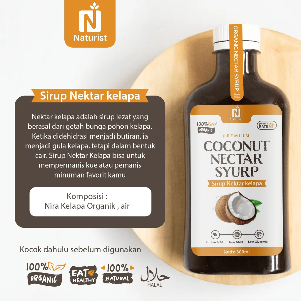 NATURIST Gula Kelapa Cair 300ml Coconut Syrup Murni Pemanis Alami Pengganti Gula Pasir Tanpa Kimia