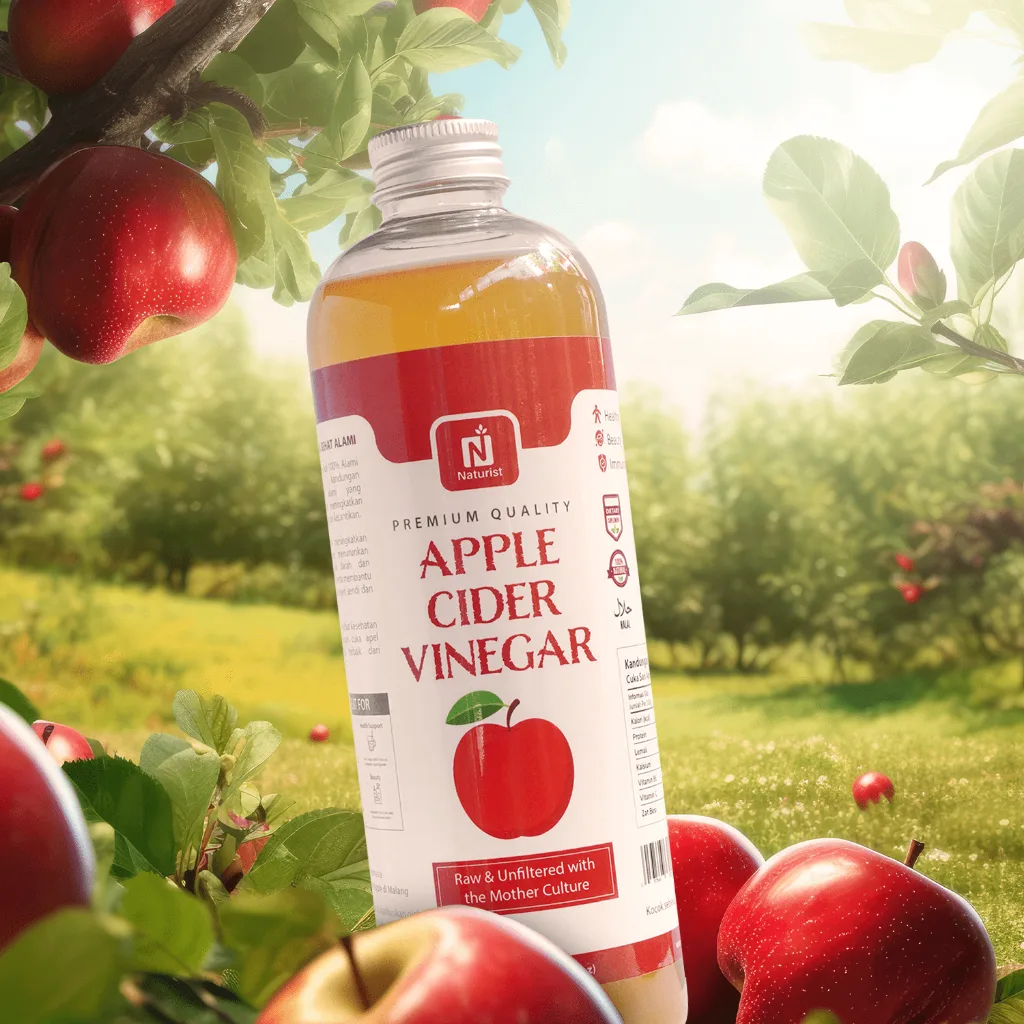 NATURIST Cuka Apel 500ml Apple Cider Vinegar With The Mother Fermentasi Alami Untuk Diet & Detox