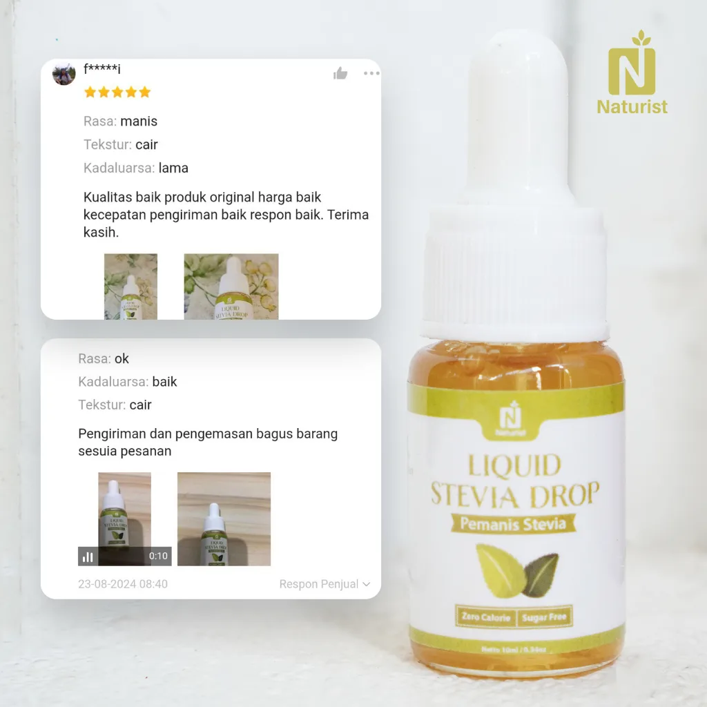 NATURIST Paket Bundling Cocoa Powder 220gr + Stevia Liquid 10ml | 100% Bubuk Kakao Murni | Pemanis Alami Tanpa Gula
