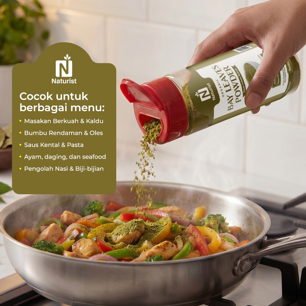 NATURIST Bay Leaves Powder 70gr Bubuk Daun Salam Bumbu Masak Dapur Alami Premium Non MSG Serbaguna