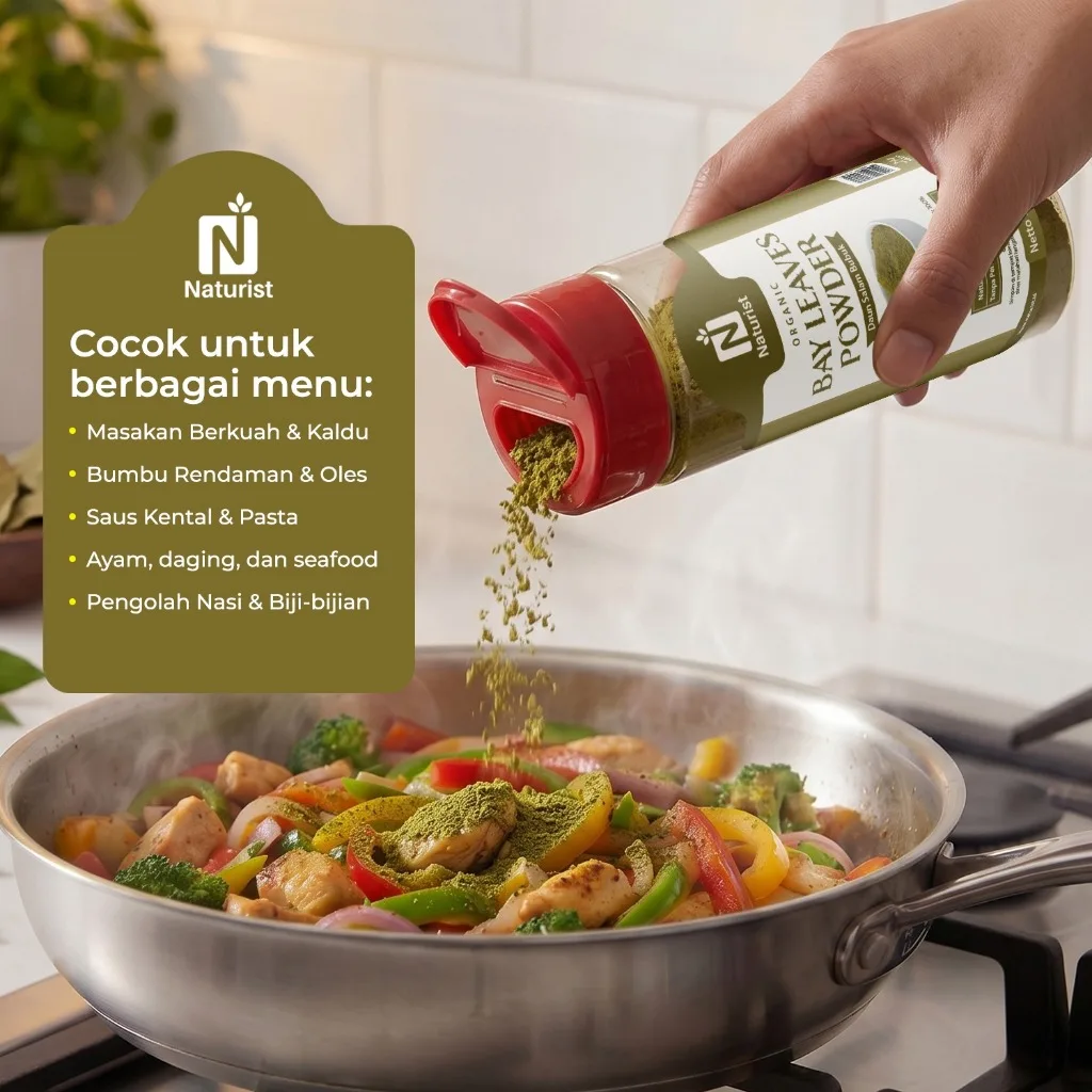 NATURIST Bay Leaves Powder 70gr Bubuk Daun Salam Bumbu Masak Dapur Alami Premium Non MSG Serbaguna