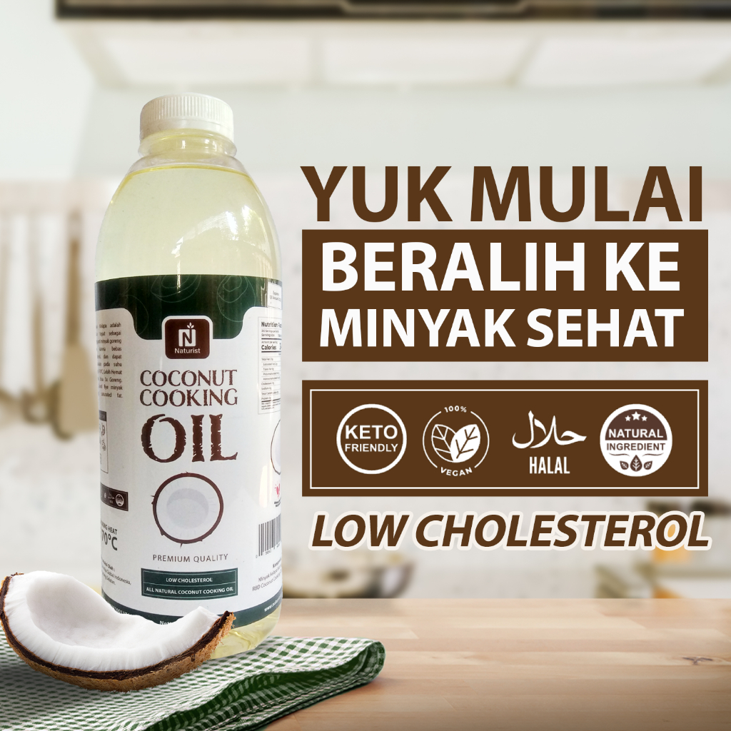 NATURIST Minyak Kelapa Goreng 1 Liter Coconut Cooking Oil Minyak Sehat Alami untuk Memasak