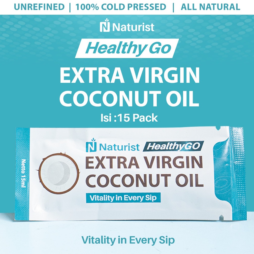 NATURIST Extra Virgin Coconut Oil VCO Organik Sachet Pure Minyak Kelapa Murni Travel Pack 15ml