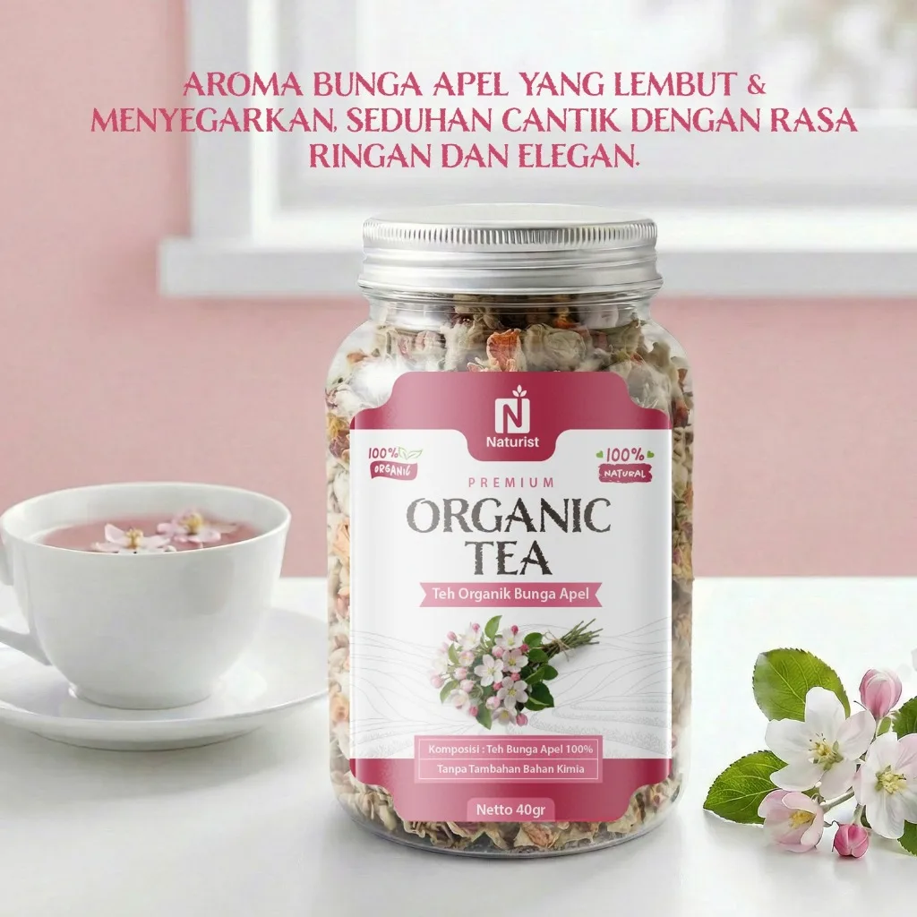 NATURIST Teh Bunga Apel Herbal Dried Apple Flower Tea Alami Minuman Sehat Relax Non Gula