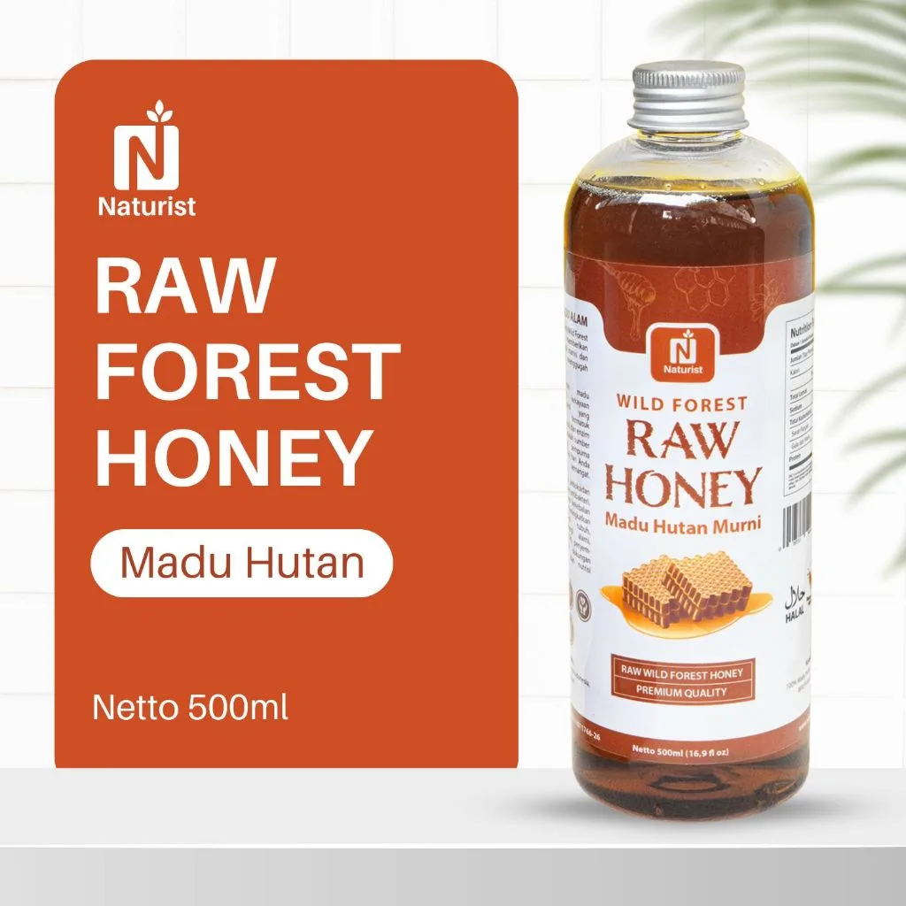 NATURIST Madu Hutan Murni 500ml Madu Asli 100% Raw Honey Liar Tanpa Campuran Baik untuk Stamina