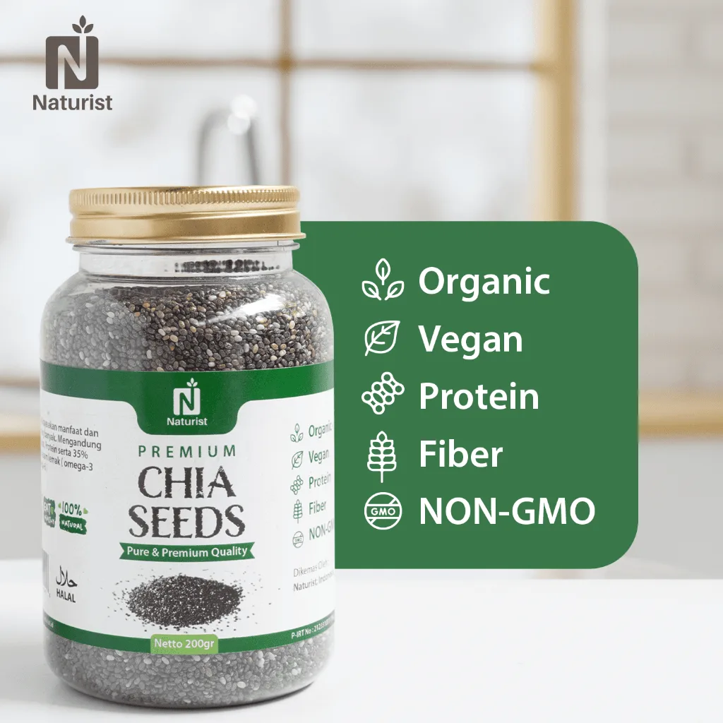 NATURIST Chia Seed 200gr Biji Chia Premium Superfood Tinggi Serat & Omega 3