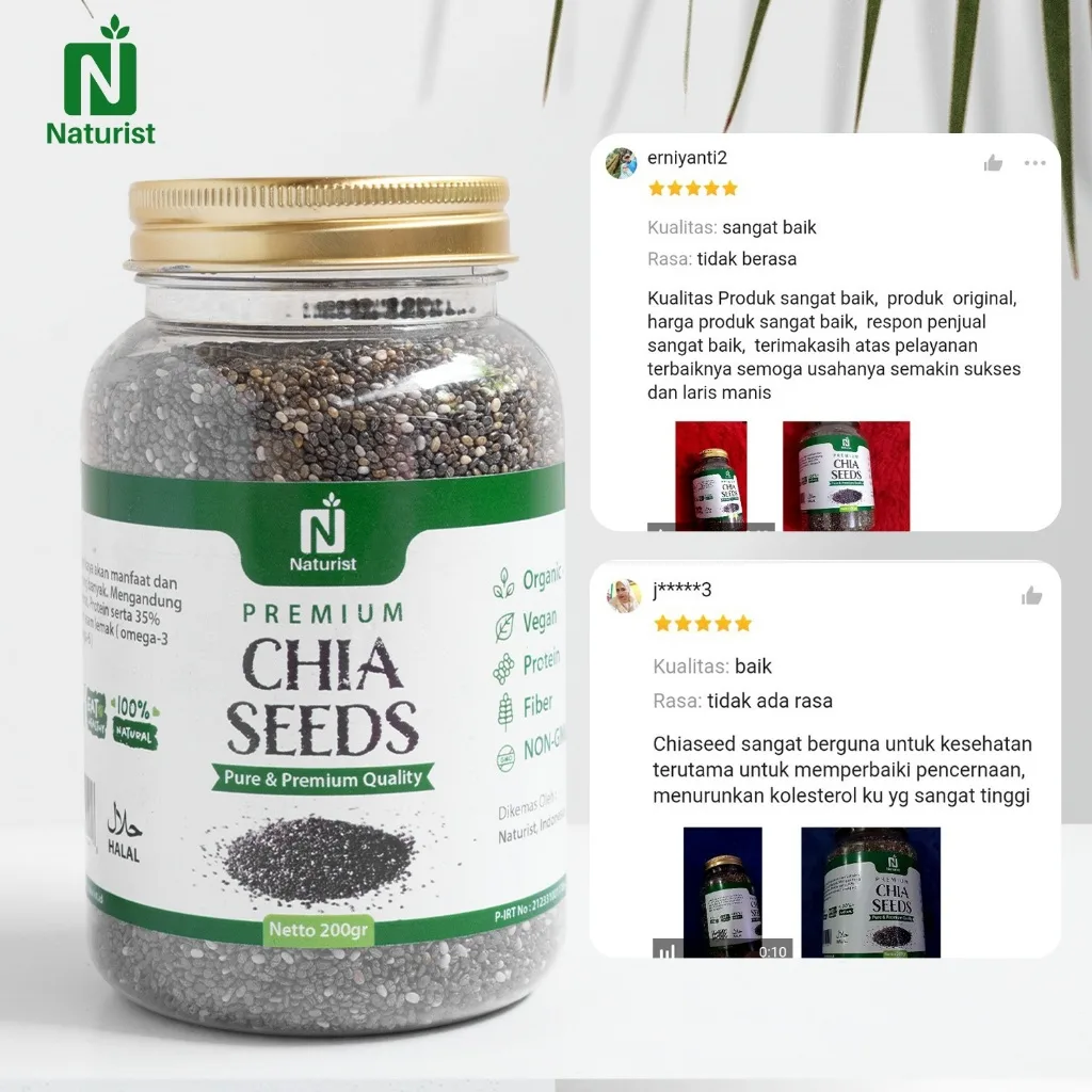 NATURIST Chia Seed 200gr Biji Chia Premium Superfood Tinggi Serat & Omega 3