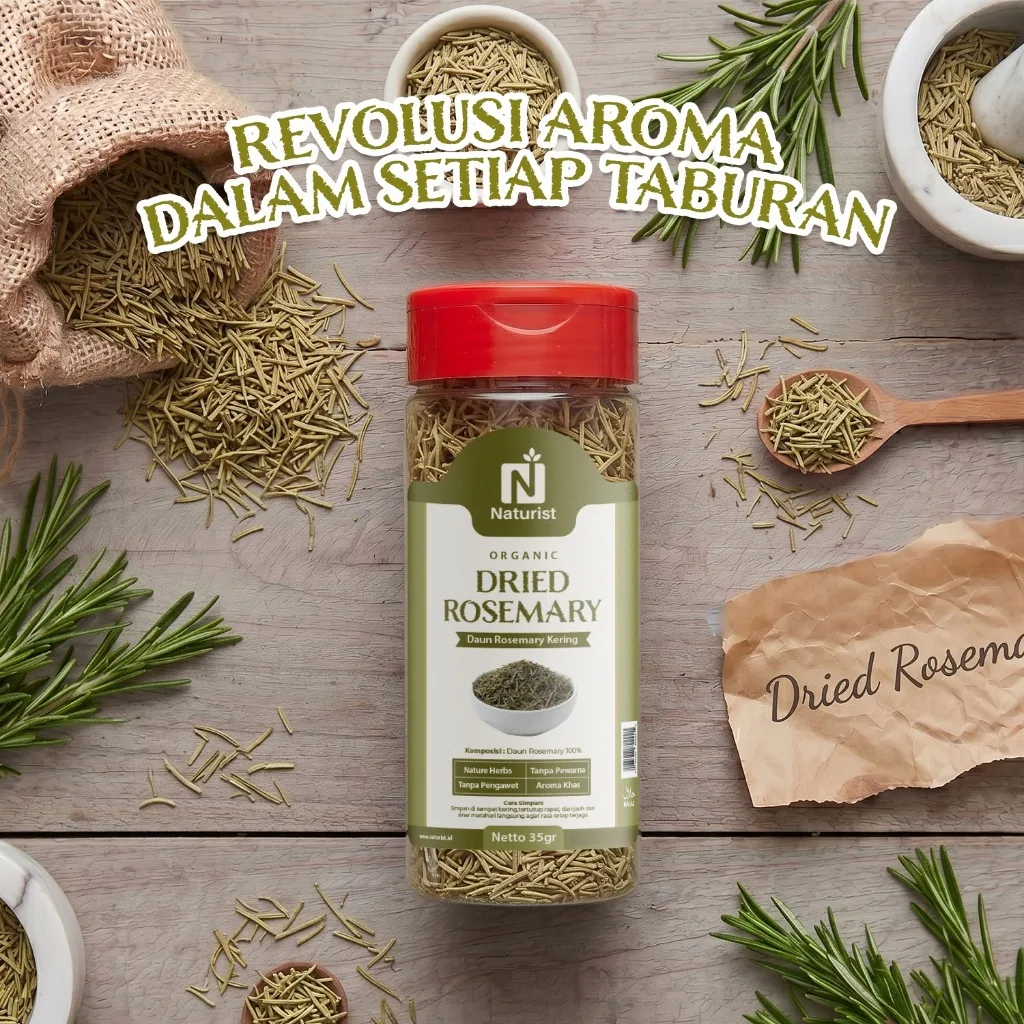 NATURIST Dried Rosemary 35gr Daun Rosemary Kering Bumbu Masak Steak Ayam Premium Non MSG