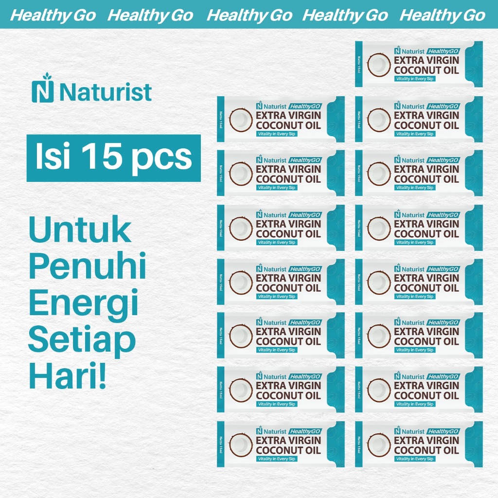 NATURIST Extra Virgin Coconut Oil VCO Organik Sachet Pure Minyak Kelapa Murni Travel Pack 15ml