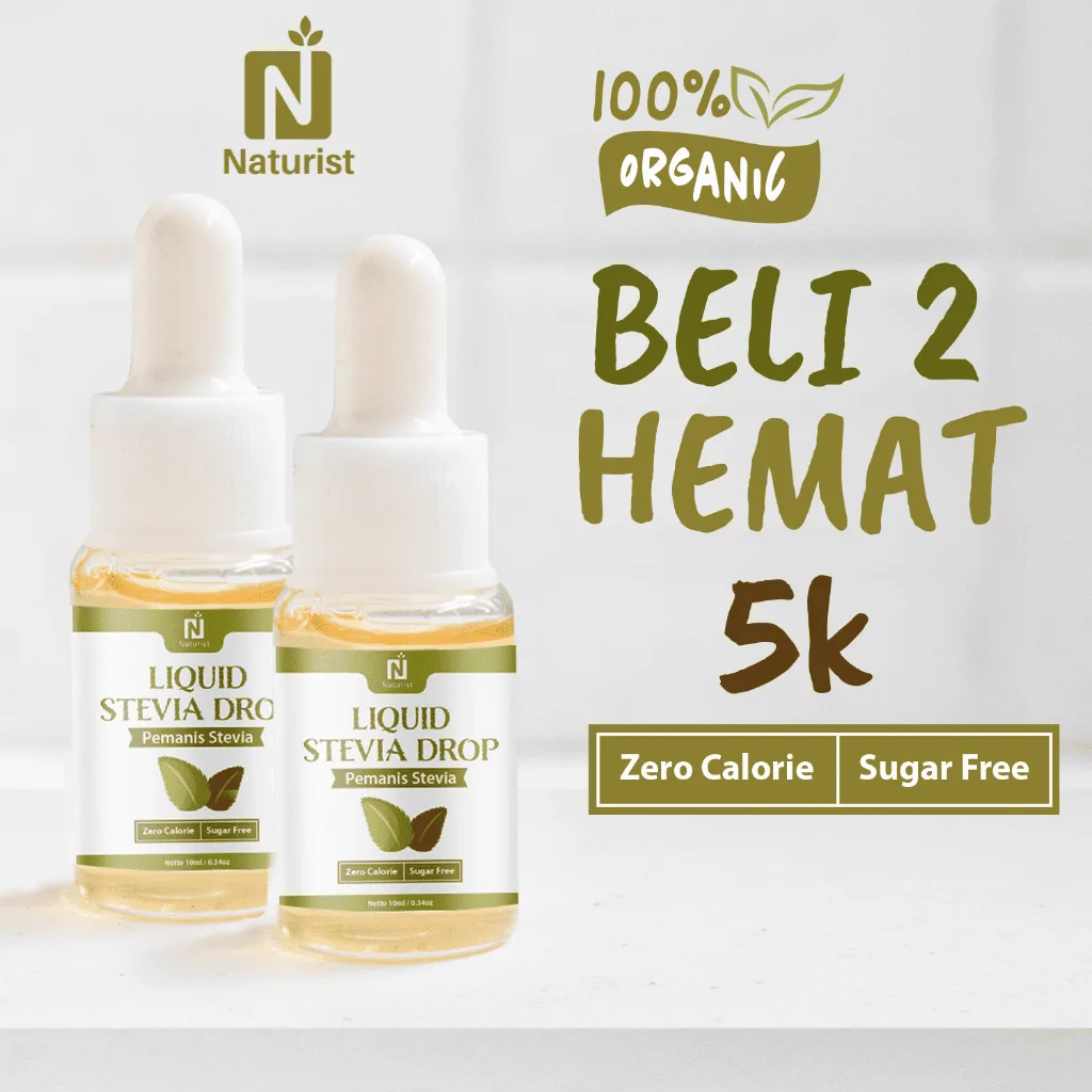 NATURIST Stevia Cair Tetes 10ml Gula Stevia Pemanis Alami Tanpa Kalori Pengganti Gula Tanpa Gula