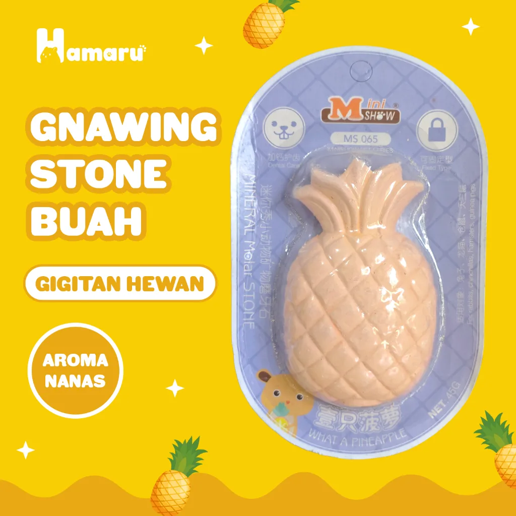 HAMARU Gnawing Stone Buah Batu Gigitan Hewan Hamster Bentuk Buah - Nanas