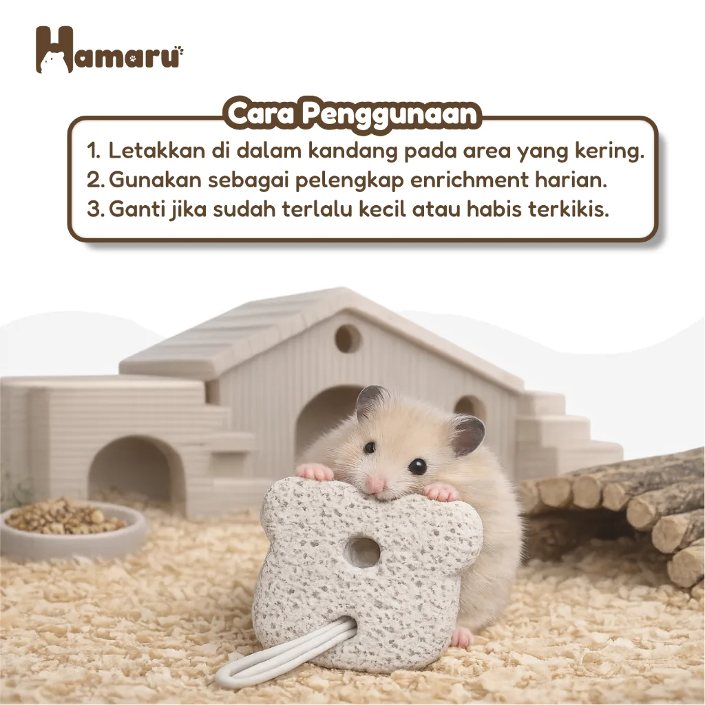 Hamaru Gnaw and Play Bundle Paket Mainan Gigitan Hamster Batu Mineral Pengikis Gigi Hamster