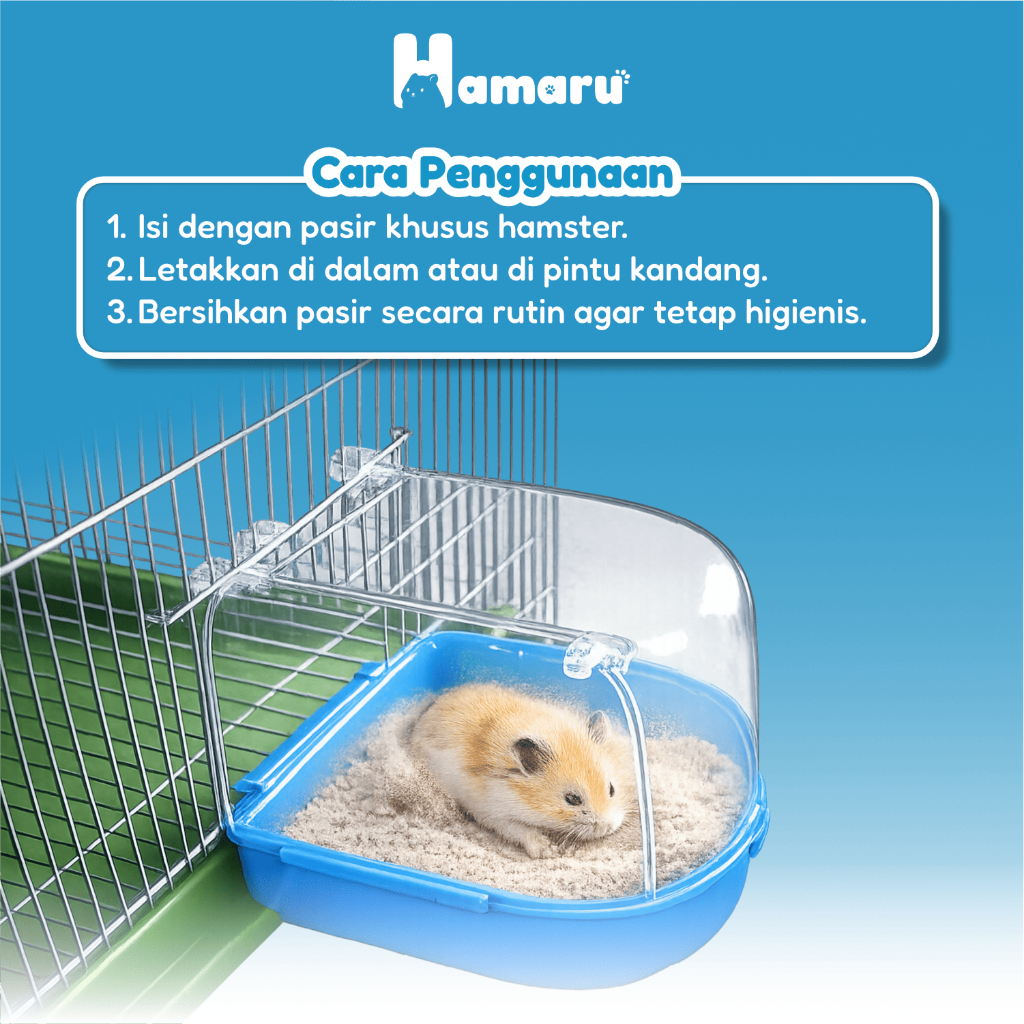 Hamaru Sandbath Big Room Tempat Mandi Pasir Hamster Besar Wadah Mandi Pasir Kandang Hewan kecil