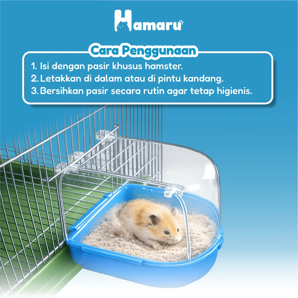Hamaru Sandbath Big Room Tempat Mandi Pasir Hamster Besar Wadah Mandi Pasir Kandang Hewan kecil
