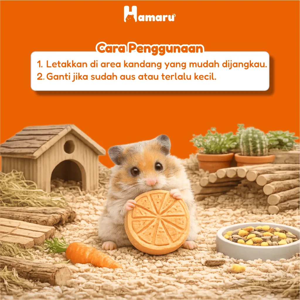 Hamaru Gnawing Buah Jeruk Mainan Gigit Chew Toy Hamster Sugar Glider Marmut Hewan kecil