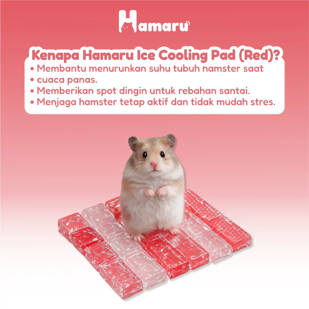 Hamaru Ice Cooling Pad Hamster Alas Dingin Summer Mat Hamster Hewan Kecil - Red