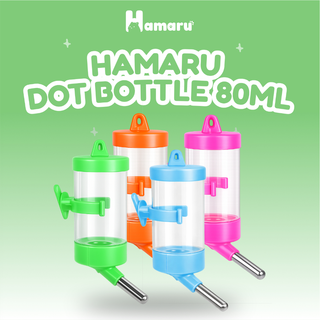 Hamaru Dot Bottle Botol Minum Hamster Anti Tumpah Nozzle Stainless Steel - 80ML