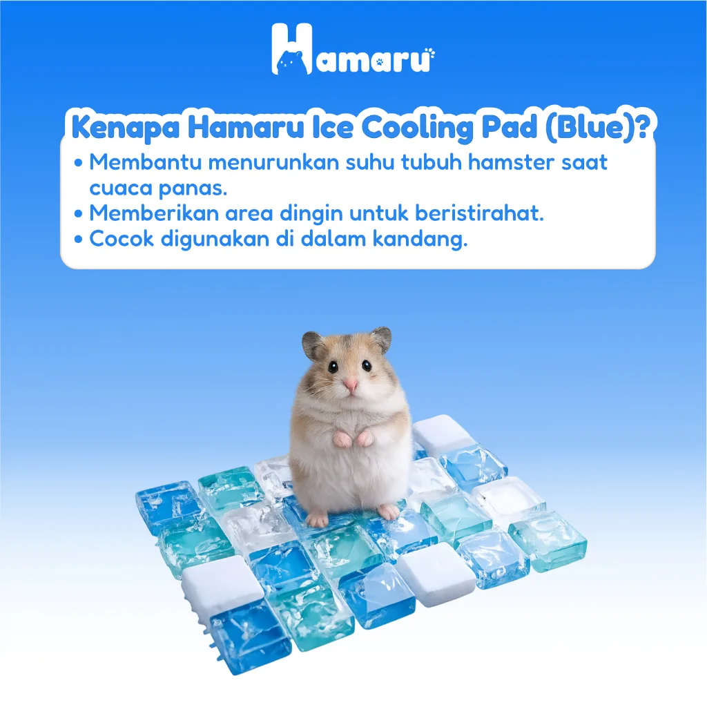 Hamaru Ice Cooling Pad Hamster Alas Dingin Summer Mat Hamster Hewan Kecil - Blue