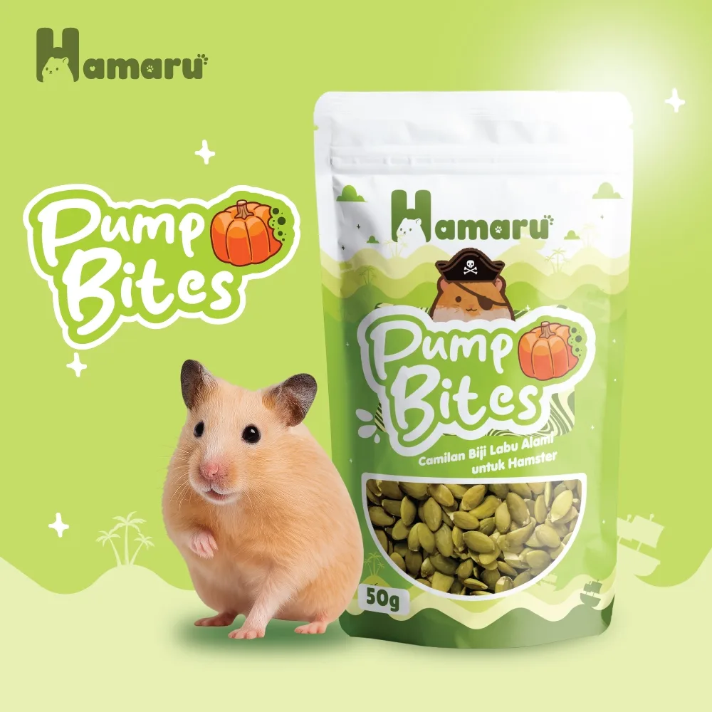 HAMARU Pump Bites Snack Makanan Hamster Biji Labu Camilan Sehat Tinggi Protein 50g  Marmut